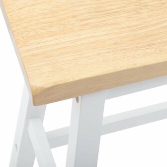 Barkrukken 2 stuks Wit Massief Hout Rubber 8