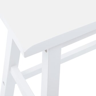 Barkrukken 2 stuks Wit Massief Hout Rubber 8