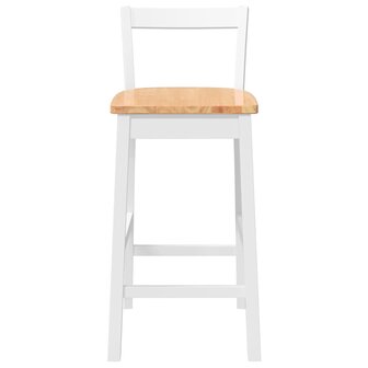 Barkrukken 2 stuks Wit Massief Hout Rubber 5