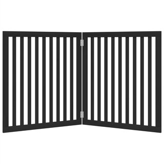 Hondenhek inklapbaar 2 panelen 160 cm populierenhout zwart 4