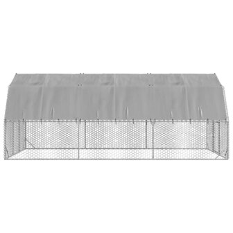 Kippenren met dak 2,5x6x2,25 m gegalvaniseerd staal 4