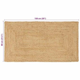 Tapijt Beige 80 x 150 cm Jute 8