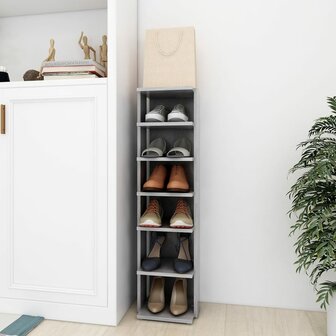 Schoenenkast 27,5x27x102 cm bewerkt hout betongrijs 1