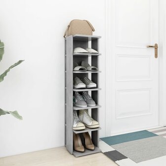Schoenenkast 27,5x27x102 cm bewerkt hout betongrijs 3