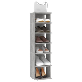 Schoenenkast 27,5x27x102 cm bewerkt hout betongrijs 6