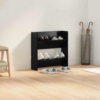 Wand Schoenenkasten met plank Anders Zwart eiken Bewerkt hout 4
