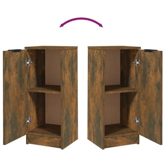 Dressoir 30x30x70 cm bewerkt hout gerookt eikenkleurig 8