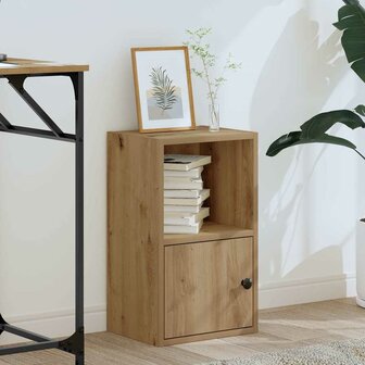 Boekenkast 31x24x52 cm bewerkt hout artisanaal eikenkleurig 3