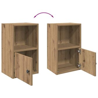 Boekenkast 31x24x52 cm bewerkt hout artisanaal eikenkleurig 8