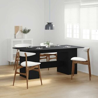 Eettafel Zwart Eiken 180x90x76 cm Bewerkt Hout 1