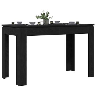 Eettafel Zwart Eiken 120x60x76 cm Bewerkt Hout 4