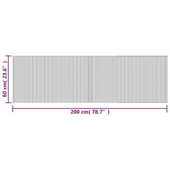 Vloerkleed rechthoekig 60x200 cm bamboe zwart 8
