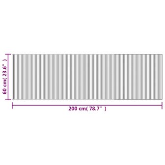 Vloerkleed rechthoekig 60x200 cm bamboe donkerbruin 8