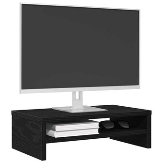 Monitorstandaard Zwart Eiken 42x24x13 cm Bewerkt Hout 4