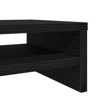 Monitorstandaard Zwart Eiken 42x24x13 cm Bewerkt Hout 8