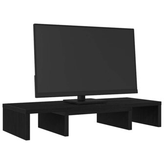 Monitorstandaard verstelbaar zwart eiken 60x24x10,5 cm bewerkt hout 4