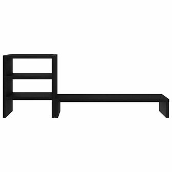 Monitorstandaard met bureau-organizer, zwart eikenhout 5