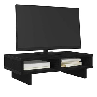 Monitorstandaard Zwart Eiken 50x27x15 cm Bewerkt Hout 4