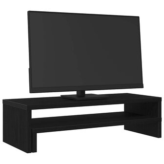 Monitorstandaard Zwart Eiken 54x22x15 cm Bewerkt Hout 4
