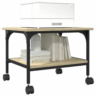 Printerkastje 2-laags 50x40x38 cm bewerkt hout sonoma eiken 5