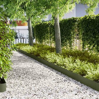 Gazonranden 10 pcs Olijfgroen 100 x 0.5 x 20 cm Staal 1