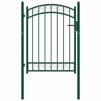 Poort met gebogen bovenkant 100x125 cm staal groen 2