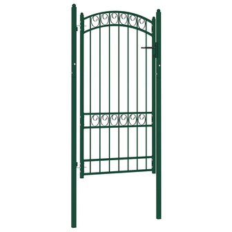 Poort met gebogen bovenkant 100x175 cm staal groen 1