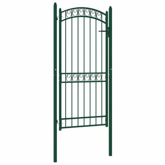 Poort met gebogen bovenkant 100x200 cm staal groen 1