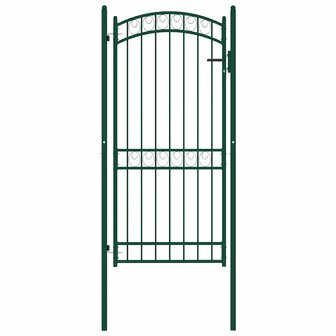 Poort met gebogen bovenkant 100x200 cm staal groen 2