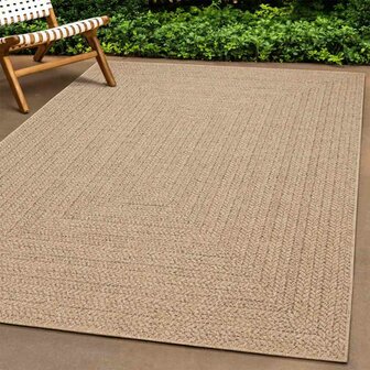 Vloerkleed ZIZUR beige binnen en buiten 60x110 cm jute look 1