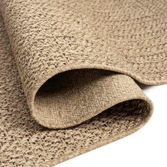 Vloerkleed ZIZUR beige binnen en buiten 60x110 cm jute look 5
