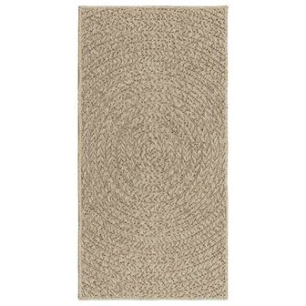 Vloerkleed ZIZUR beige binnen en buiten 60x110 cm jute look 2