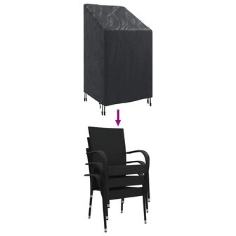 Tuinstoelhoes Zwart 70 x 70 x 85 / 125 cm 210D stof 8