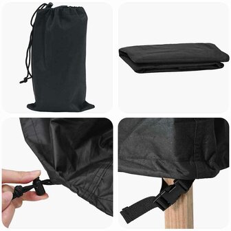 Tuinstoelhoes Zwart 75 x 78 x 65 / 100 cm 600D stof 7