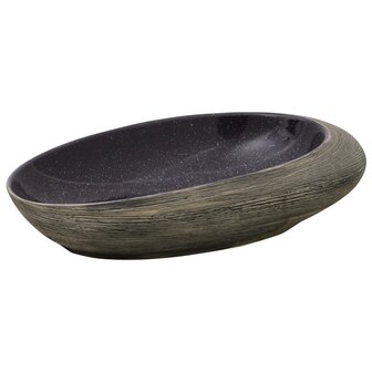 Opzetwasbak ovaal 59x40x14 cm keramiek paars en grijs 2