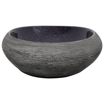 Opzetwasbak ovaal 59x40x14 cm keramiek paars en grijs 5