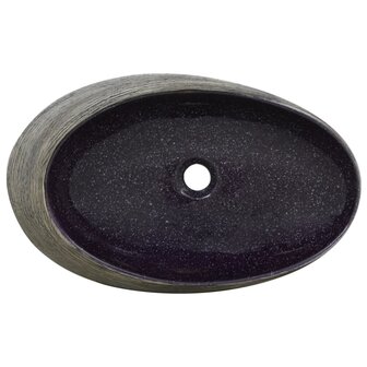 Opzetwasbak ovaal 59x40x14 cm keramiek paars en grijs 6