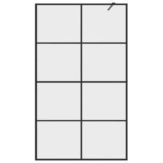 Inloopdouchewand 115x195 cm ESG-glas transparant en zwart 4