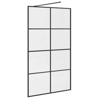 Inloopdouchewand 115x195 cm ESG-glas transparant en zwart 6