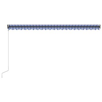 Luifel met windsensor en LED 500x300 cm blauw en wit 5