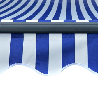 Luifel met windsensor en LED 500x300 cm blauw en wit 7