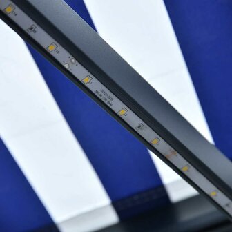 Luifel met windsensor en LED 500x300 cm blauw en wit 8