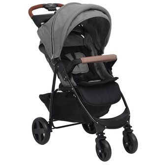 Kinderwagen 3-in-1 staal lichtgrijs 3