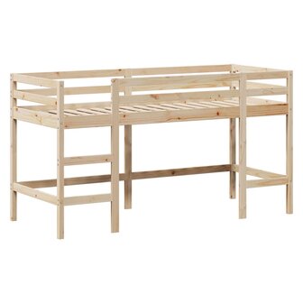 Halfhoogslaper met ladder en bedhuis grenenhout 90x200 cm 5
