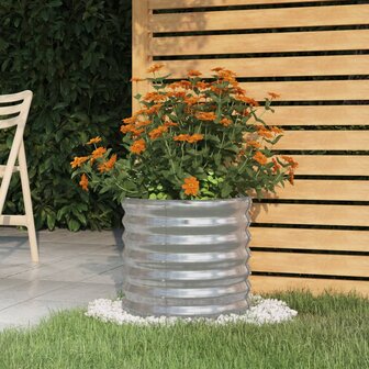 Plantenbak 40x40x36 cm gegalvaniseerd staal zilverkleurig 1