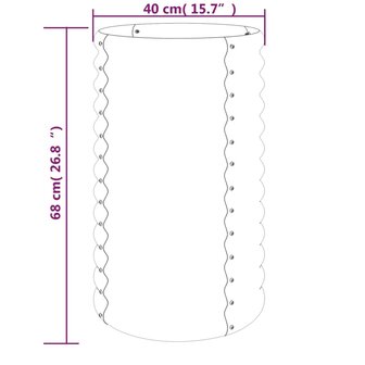 Plantenbak 40x40x68 cm gegalvaniseerd staal grijs 4