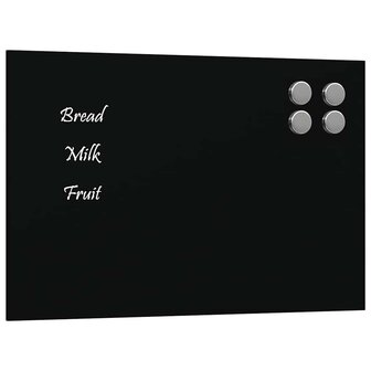 Magneetbord voor aan de wand 30x20 cm gehard glas zwart 2