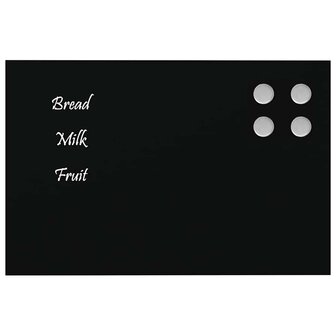 Magneetbord voor aan de wand 30x20 cm gehard glas zwart 3