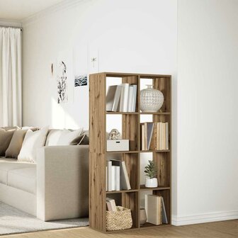 Kamerscherm / boekenkast 69,5x29x137,5 cm hout artisanaal eiken 4