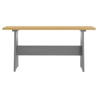 Eettafel met bankje REINE massief grenenhout honingbruin&amp;grijs 4